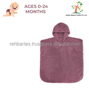 Poncho à capuche en coton éponge de haute qualité pour enfants, doux, confortable, taille personnalisée et plusieurs couleurs pour garçons et filles, idéal pour la plage - Product Image 5