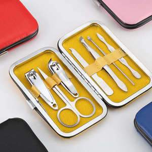 Manicure Tools Pedicure Manicure Set Carbon Steel 7 in 1 <b>Nail</b> Clipper Scissors Set with Leather Packaging BY ANAAIF ENTERPRISES - Product Image 4