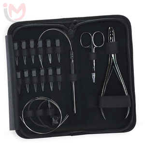 Stainless Steel Hair Extension Tools <b>Kit</b> for Commercial Use Micro <b>Bead</b> Pliers Loop Clips Needles & Scissors - Product Image 1