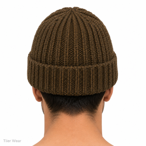 Gorro de esquí de calavera unisex personalizado al por mayor, gorro de punto con logotipo de parche tejido con puños para hombres y mujeres - Product Image 4