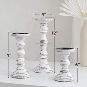 Support de bougie en bois de manguier artisanal d'inspiration vintage pour Noël, les fêtes, les mariages, la décoration de la maison - Product Image 5