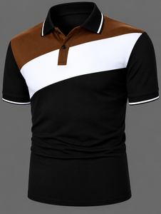 Camiseta de Golf Casual de Manga Corta para Hombre, Transpirable, Bordada, de Poliéster Sólido, con Logotipo Frontal Personalizado OEM - Product Image 1