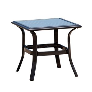 H18.91 Outdoor Patio Garden Wicker Table with Tempered Glass Top <b>Side</b> Table - Product Image 1