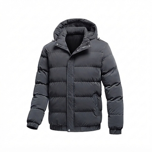 Manteau d'hiver à capuche pour homme, couleur unie, épais et chaud, vêtement d'extérieur décontracté avec fermeture éclair et poches 2026 XS-3XL - Product Image 6