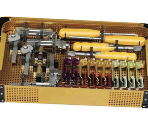Kit d'instruments avancés pour la chirurgie orthopédique osseuse, vis de fixation de la colonne vertébrale codées par couleur et poignées ergonomiques jaunes - Product Image 3