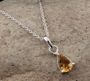 Pendentif en citrine naturelle, argent sterling 925 plaqué platine, pierre précieuse jaune vintage, bijoux unisexe, pierre de naissance de novembre, vente en gros - Product Image 2