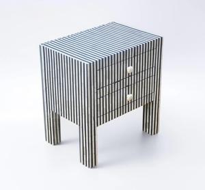 ILAHI's Bone Inlay <b>Drawer</b> Table Modern Design Agate Detailing Three-layer <b>Storage</b> Portable Home Furniture - Product Image 6