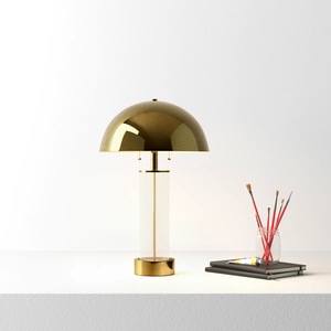 High Quality Brass <b>Table</b> <b>Lamp</b> with Heavy Round <b>Base</b>, Elegant Nightstand Lighting - Product Image 2