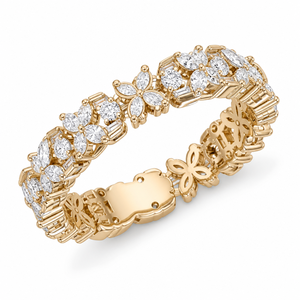 Bague de fiançailles florale multi-formes en or 14 carats plaqué rhodium avec diamant de laboratoire taille marquise, luxe certifié IGI, personnalisable OEM - Product Image 3