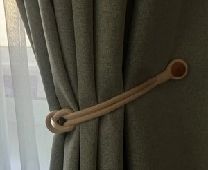 Magnetic Curtain Tiebacks: Intricate Weave Polyester Accent - Product Image 3