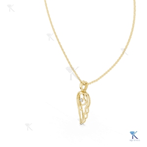 จี้เพชรเลี้ยงในห้องปฏิบัติการรูปปีก ดีไซน์หรูหรา สร้อยคอทองคำแท้ 14K 18K ของขวัญแทนใจสำหรับผู้หญิง เครื่องประดับอันทรงคุณค่า - Product Image 4