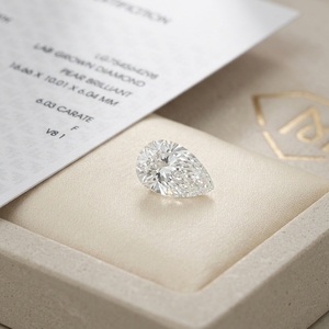 Diamant de laboratoire solitaire en forme de poire, certifié GIA, synthétique CVD HPHT, 1ct 2ct 3ct, DEF VVS VS, qualité excellente, idéal - Product Image 3