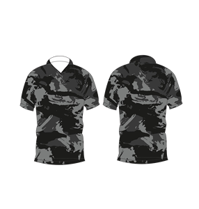 Camiseta Polo de Camuflaje Abstracto Negro y Gris para Hombre, Camiseta de Golf Estampada Informal de Manga Corta - Product Image 6