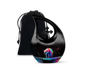 Urne funéraire décorative en métal noir, forme goutte d'eau avec croix, pour cendres, souvenir de crémation pour enfant, parmi les meilleures ventes. - Product Image 4