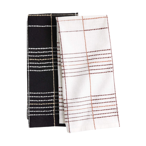 Serviette de cuisine rectangulaire à motif abstrait, serviette en microfibre imprimée noir et blanc pour usage domestique - Product Image 5