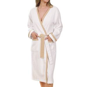 Albornoz de fabricante para mujer, de algodón orgánico y bambú, transpirable, ecológico, ligero, tejido, al por mayor - Product Image 3