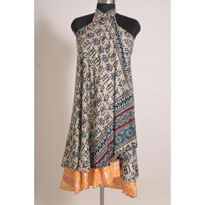 Falda Cruzada de Seda con Estampado Floral Vintage Hecha a Mano para Mujer, Estilo Bohemio de Cintura Media, Largo hasta el Tobillo, para Verano - Product Image 4