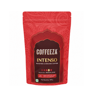 กาแฟบด Coffeeza Intenso 500 กรัม คั่วกลางเข้ม รสขม สำหรับทำเอสเพรสโซ สั่งซื้อจำนวนมากจากอินเดีย - Product Image 1