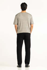 เสื้อยืดผู้ชายฤดูร้อนสั่งทำขายส่ง สีเทาอ่อน คอกลม ผ้าถัก เสื้อยืดผ้าฝ้ายถัก สไตล์มินิมอล ชุดลำลองฤดูร้อน - Product Image 2