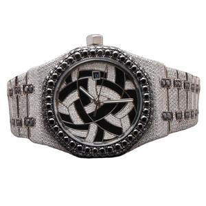Reloj de Cuarzo Analógico Cuadrado de Acero Inoxidable de Lujo, 41 mm, Cristal de Zafiro, Bisel con Diamantes, Esfera Negra con Moissanita, Cierre de Hebilla Unisex - Product Image 1