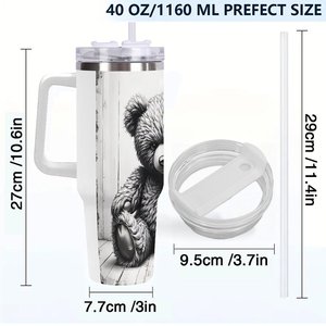 Gobelet isotherme personnalisé de 40 oz pour les clients des cabinets d'avocats, en acier inoxydable, avec motif d'ours - Product Image 4