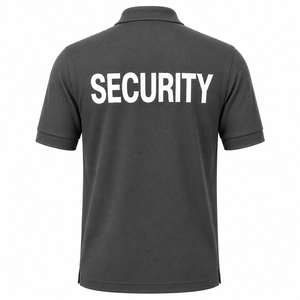 Polo de travail personnalisé pour agent de sécurité, manches courtes, couleur unie, uniforme de sécurité sur mesure - Product Image 2