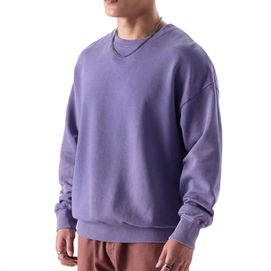 เสื้อสเวตเชิ้ตคอกลมโอเวอร์ไซส์ ผ้าฝ้ายเนื้อหนา แบบสวมใส่ได้ทั้งชายและหญิง สไตล์ลำลอง แขนยาว ถักทออย่างเป็นมิตรต่อสิ่งแวดล้อม ระบายอากาศได้ดี เหมาะสำหรับฤดูใบไม้ผลิ - Product Image 3