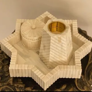 Brûleur d'encens en bois avec incrustation de nacre et couvercle en acrylique pour les cadeaux du Ramadan et de l'Aïd, Mukhbara décoratif, nouvelles arrivées - Product Image 6