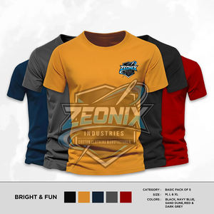 T-shirts pour hommes 100% coton, grammage lourd, coupe ample, col rond, imprimés, respirants, séchage rapide, logo personnalisé, vente en gros - Product Image 3