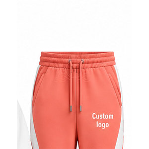 Custom Logo Coral White Color Blocking Tracksuit 100% Set Full <b>Zip</b> <b>Hooded</b> 450 Gsm Sweatshirt Pants - Product Image 4