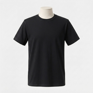 เสื้อยืดคอกลมผู้ชายแบบเรียบ แขนสั้น ผ้าคอตตอนผสม สไตล์ลำลอง พื้นฐาน รับผลิตแบบ OEM ODM ขายส่งจากโรงงาน - Product Image 3