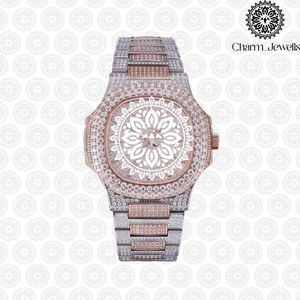 Montre de luxe Charm Jewells en acier inoxydable pour homme, mouvement mécanique analogique, boîtier de 42 mm, bracelet de 20 mm, fermoir pliant, date automatique, étanche - Product Image 1