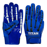 Guantes de Receptor de Fútbol Americano de Cuero, Transpirables, con Estampado Digital, Cierre de Gancho y Bucle, Ligeros, Duraderos, para Deportes al Aire Libre