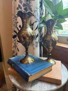 Art Deco Handmade Rust Resistant Eco-Friendly Tabletop Vase with Floral Design for Home Decor - Product Image 1