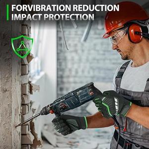 Gants de sécurité de travail en cuir de vachette grainé TPR imperméables - Product Image 4