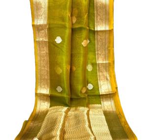 Saree en soie de coton imprimé/Sari en soie de coton brodé/Saree en soie de coton de créateur Saree en soie de coton léger pour mariage - Product Image 5