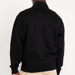 Sudaderas con cremallera para hombre al por mayor, de algodón y forro polar, con cremallera de un cuarto, corte holgado, para marcas de streetwear estadounidenses - Product Image 3