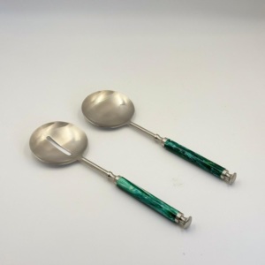 Juego de Servidores de Ensalada de Acero Inoxidable con Mango Redondo Estilo Antiguo, Ecológico, Apto para Lavavajillas, Utensilios para Ensalada, Accesorios de Cocina Más Vendidos - Product Image 2