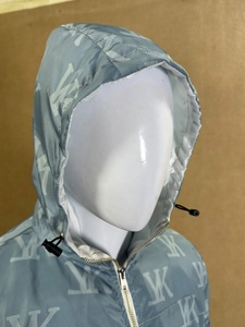 Wholesale Printed Gradient Color Lightweight Hooded Sweatshirt Zip <b>Up</b> Pullover Jacket Printed Streetwear Outerwear - Product Image 4