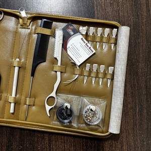 Kit d'outils professionnel pour extensions capillaires en acier inoxydable de qualité supérieure, couleur nude marron, avec étui, rasoir et pot à perles – Vente chaude - Product Image 6