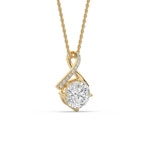 Colgante de Diamante de Laboratorio de Corte Redondo de 2.60Ct en Oro de 14K, Estilo Único y Ligero, Joyería Fina, Proveedor Mayorista B2B, Fabricación al por Mayor - Product Image 3