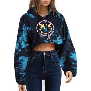 เสื้อฮู้ดผู้หญิง เสื้อสเวตเตอร์แขนยาวพิมพ์ลายกราฟิก เสื้อเชิ้ตทรงหลวม สีดำ ขนาดเล็ก - Product Image 1