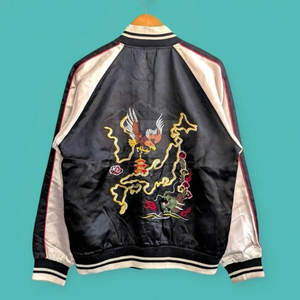 Chaqueta Sukajan Moderna y Elegante para Hombre, Ligera, de Tela Satinada, con Cierre Frontal, Transpirable, Ecológica, Cómoda y a la Moda - Product Image 2