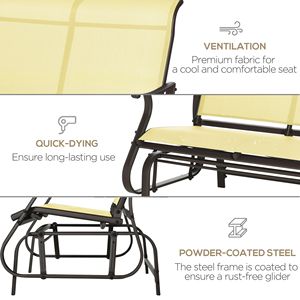 "Modern 2-Person Patio Mesh Glider <b>Swing</b> Chair with Steel <b>Frame</b> for Backyard" - Product Image 5