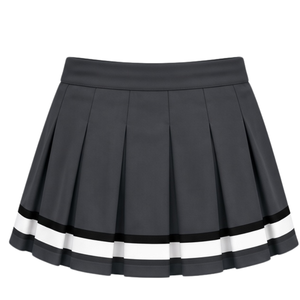 Ensemble uniforme de cheerleading gris-bleu : T-shirt à manches courtes et jupe plissée – Tenue de sport pour entraînement, compétition et performance - Product Image 6