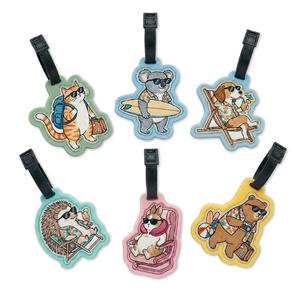 Etiqueta de Equipaje Personalizada de Goma Suave con Lindo Estampado de Animales Bordados, Etiqueta con Nombre para Bolsas y Maletas - Product Image 6