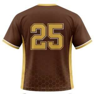 Maillot de lacrosse unisexe marron doré en polyester, coupe athlétique légère, uniforme sportif pour entraînement et matchs d'équipe - Product Image 2