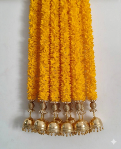 Guirnalda de Flores de Jazmín con Bola y Cúpula, Ghungroo, para Bodas, Inauguración de Casas, Langavoni, Mangalasnanam, Seemantham, Decoración Festiva - Product Image 3