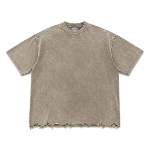 T-shirt décontracté pour homme en coton lourd 230g, respirant, écologique, coupe ample, délavé, pour tous les jours - Product Image 4