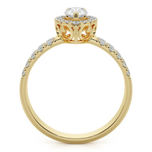 Double-<b>Row</b> Halo Pear Cut Diamond Statement Ring - Product Image 4